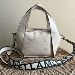 Stella McCartney Beige Crossbody Bag with Logo Strap